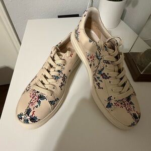 Tory Burch Cream Floral Sneakers